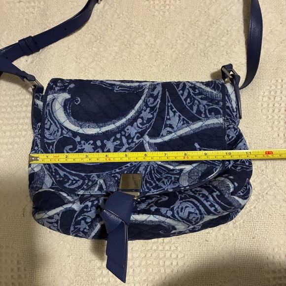 Vera Bradley Womens Adjustable Strap Lined Crossbody Bag Purse Blue Paisley - Picture 14 of 16